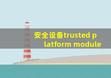 安全设备trusted platform module